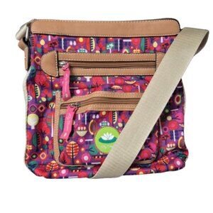 Lily Bloom Colourful Crossbody Bag with Zip Closure and Pockets